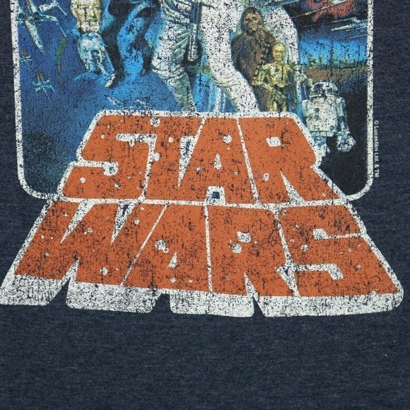 Old Navy Star Wars Luke Skywalker Darth Vader T-Shirt Shirt Blue S‎ Small - Picture 6 of 12